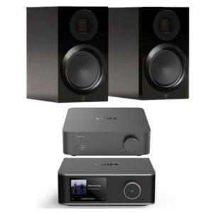 Monitor Audio Gold 50 Bookshelf Speakers (Black) With Wiim Ultra Streamer and Wiim Vibelink